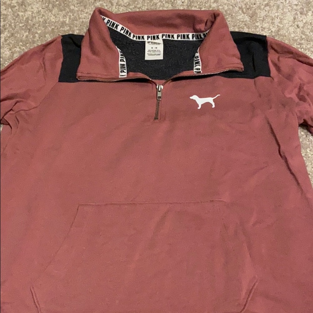 PINK 3/4 zip pullover
